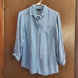 Style Envy Blue Button Down Shirt w/ Front Pocket